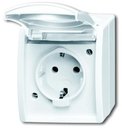 ABB Ocean 2CKA002083A0831 Розетка (16 А, IP44, поле для надписи, в сборе, крышка, о/у, з/к, альпийский-белый)