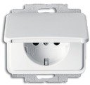 ABB Alpha Exclusive/Alpha Nea 2018-0-1040 Розетка (16 А, под рамку, крышка, с/у, з/к, альпийский белый)
