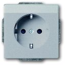 ABB Future Linear 2CKA002011A3810 Розетка с заземляющим контактом (16A, поле для надписи, под рамку, скрытая установка, серебристо-алюминиевая)