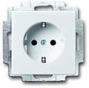 ABB Carat/Future Linear/Solo/Busch-Axcent 2CKA002013A5294 Розетка с заземляющим контактом (16A, ночная подсветка, шторки, под рамку, скрытая установка, белая)