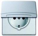 ABB Allwetter 2CKA002064A0293 Розетка SCHUKO (16 А, з/к, крышка, шторки,под рамку, скрытая установка, алюминий)