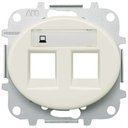 ABB Tacto 5518.2 BL Накладка розетки информационной двойной с суппортом (поле для надписи, белая)