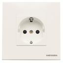 ABB Zenit 2CLA228820N1101 Розетка Schuko с заземляющим контактом и шторками (16 А, в сборе, скрытая установка, белая)