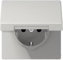 Jung LS990 LS1521KLLG Розетка с заземляющим контактом (16 А, под рамку, винт. клеммы, крышка, скрытая установка, светло-серая)
