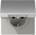 Jung LS990 AL1521KL Розетка с заземляющим контактом (16 А, под рамку, винт. клеммы, крышка, скрытая установка, алюминий)