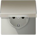 Jung LS990 ES1521KL Розетка с заземляющим контактом (16 А, под рамку, винт. клеммы, крышка, скрытая установка, нержавеющая сталь)