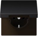 Jung LS990 AL1521KLD Розетка с заземляющим контактом (16 А, под рамку, винт. клеммы, крышка, скрытая установка, dark)