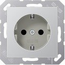 Jung A500 A1521AL Розетка с заземляющим контактом (16 А, под рамку, скрытая установка, алюминий)