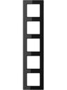 Jung A creation AC585BFSW Рамка 5-постовая (универсальная, ударопрочная, черная)