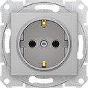 Schneider Electric Sedna SDN3001760 Розетка с заземляющим контактом (16 А, быстрозажим. контакты, под рамку, скрытая установка, шторки, алюминий)