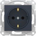 Schneider Electric Sedna SDN3001770 Розетка с заземляющим контактом (16 А, быстрозажим. контакты, под рамку, скрытая установка, шторки, графит)