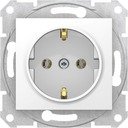 Schneider Electric Sedna SDN3001821 Розетка с заземляющим контактом (16 А, быстрозажим. контакты, под рамку, скрытая установка, белая)