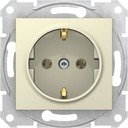 Schneider Electric Sedna SDN3001847 Розетка с заземляющим контактом (16 А, быстрозажим. контакты, под рамку, скрытая установка, бежевая)