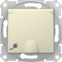 Schneider Electric Sedna SDN3100447 Розетка с заземляющим контактом (16 А, быстрозажим. контакты, под рамку, крышка, шторки, скрытая установка, бежевая)