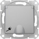 Schneider Electric Sedna SDN3100460 Розетка с заземляющим контактом (16 А, быстрозажим. контакты, под рамку, крышка, шторки, скрытая установка, алюминий)
