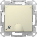 Schneider Electric Sedna SDN3100547 Розетка с заземляющим контактом (IP44, 16 А, быстрозажим. контакты, под рамку, крышка, шторки, скрытая установка, бежевая)