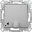 Schneider Electric Sedna SDN3100560 Розетка с заземляющим контактом (IP44, 16 А, быстрозажим. контакты, под рамку, крышка, шторки, скрытая установка, алюминий)