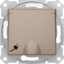 Schneider Electric Sedna SDN3100568 Розетка с заземляющим контактом (IP44, 16 А, быстрозажим. контакты, под рамку, крышка, шторки, скрытая установка, титан)