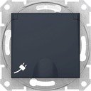 Schneider Electric Sedna SDN3100570 Розетка с заземляющим контактом (IP44, 16 А, быстрозажим. контакты, под рамку, крышка, шторки, скрытая установка, графит)
