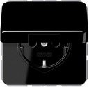 Jung CD500 CD1520BFKLSW Розетка с заземляющим контактом (16 А, ударопрочная, под рамку, крышка, скрытая установка, черная)