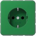 Jung CD500 CD1520BFKIGN Розетка с заземляющим контактом (16 А, под рамку, шторки, скрытая установка, зеленая)