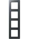 Jung A flow AF584BFANM Рамка 4-постовая (ударопрочная, универсальная, матовый антрацит)