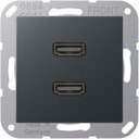 Jung MAA1133ANM Розетка информационная (2хHDMI, под рамку, скрытая установка, матовый антрацит)