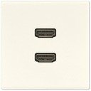 Jung MALS1133 Розетка информационная (2хHDMI, под рамку, скрытая установка, слоновая кость)