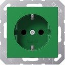 Jung A1520BFGN Розетка с заземляющим контактом (16 А, ударопрочная, под рамку, скрытая установка, зеленая)