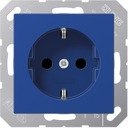 Jung A1520BFKIBL Розетка с заземляющим контактом (16 А, ударопрочная, под рамку, шторки, скрытая установка, синяя)