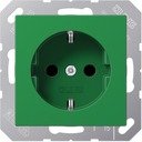 Jung A1520BFKIGN Розетка с заземляющим контактом (16 А, ударопрочная, под рамку, шторки, скрытая установка, зеленая)
