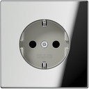 Jung LS990 GCR1521KI Розетка с заземляющим контактом (16 А, под рамку, шторки, скрытая установка, хром)