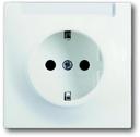 ABB Impuls 2011-0-3893 Розетка Schuko (16A, под рамку, с/у, з/к, поле для надписи, белый бархат)