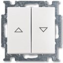 ABB Basic55 2CKA001012A2140 Выключатель двухклавишный жалюзийный (10 А, под рамку, скрытая установка, альпийский белый)