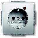 ABB Pure steel 2011-0-3853 Розетка Schuko (16A, защита от перенапряжения, под рамку, с/у, з/к, сталь)