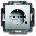 ABB Pure steel 2013-0-5289 Розетка Schuko (16A, шторки, линза, под рамку, с/у, з/к, сталь)
