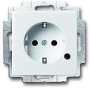 ABB Carat/Future Linear/Solo/Busch-Axcent 2013-0-5286 Розетка с заземляющим контактом (16A, LED-подсветка, шторки, под рамку, скрытая установка, белая)
