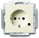 ABB Carat/Future Linear/Solo 2CKA002013A5284 Розетка с заземляющим контактом (16A, LED-подсветка, шторки, под рамку, скрытая установка, слоновая кость)