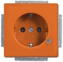 ABB Carat/Solo/Busch-Axcent 2013-0-5288 Розетка с заземляющим контактом (16A, LED-подсветка, шторки, под рамку, скрытая установка, оранжевая)