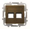 ABB Sky Niessen 2CLA851820A1201 Крышка с суппортом розетки компьютерной/телефонной (2хRJ45/RJ12, античная латунь)