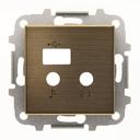 ABB Sky Niessen 2CLA856830A1201 Крышка розетки телекоммуникационной (2х3.5 Jack + USB, античная латунь)