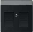 ABB Future Linear 2CKA001710A3910 Крышка для телефонной/компьютерной розетки (2хRJ11/RJ12/RJ45, поле для надписи, шторки, черный бархат)