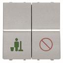 ABB Zenit 2CLA224450N1301 Выключатель сигнализаторов двойной (16А, маркировка, под рамку, с/у, серебро)