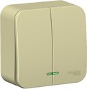 Schneider Electric Blanca BLNVA105117 Выключатель 2-клавишный (10 А, в сборе, о/у, с подсветкой, бежевый)