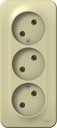 Schneider Electric Blanca BLNRA000317 Розетка тройная (16 А, IP20, в сборе, открытая установка, бежевая)
