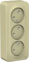 Schneider Electric Blanca BLNRA001317 Розетка тройная (16 А, IP20, в сборе, открытая установка, шторки, бежевая)