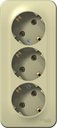 Schneider Electric Blanca BLNRA010317 Розетка тройная с заземляющим контактом (16 А, IP20, в сборе, открытая установка, бежевая)