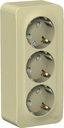 Schneider Electric Blanca BLNRA011317 Розетка тройная с заземляющим контактом (16 А, IP20, в сборе, открытая установка, шторки, бежевая)