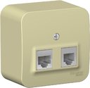 Schneider Electric Blanca BLNIA045117 Розетка двойная компьютерная (2xRJ45, в сборе, открытая установка, бежевая)