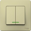 Schneider Electric Blanca BLNVS010517 Выключатель 2-клавишный (10 А, в сборе, с/у, с подсветкой, бежевый)
